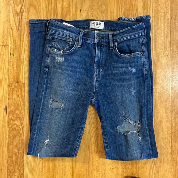 Agolde Sophie High Rise Skinny Distressed Jeans Size 25 - Picture 1 of 9